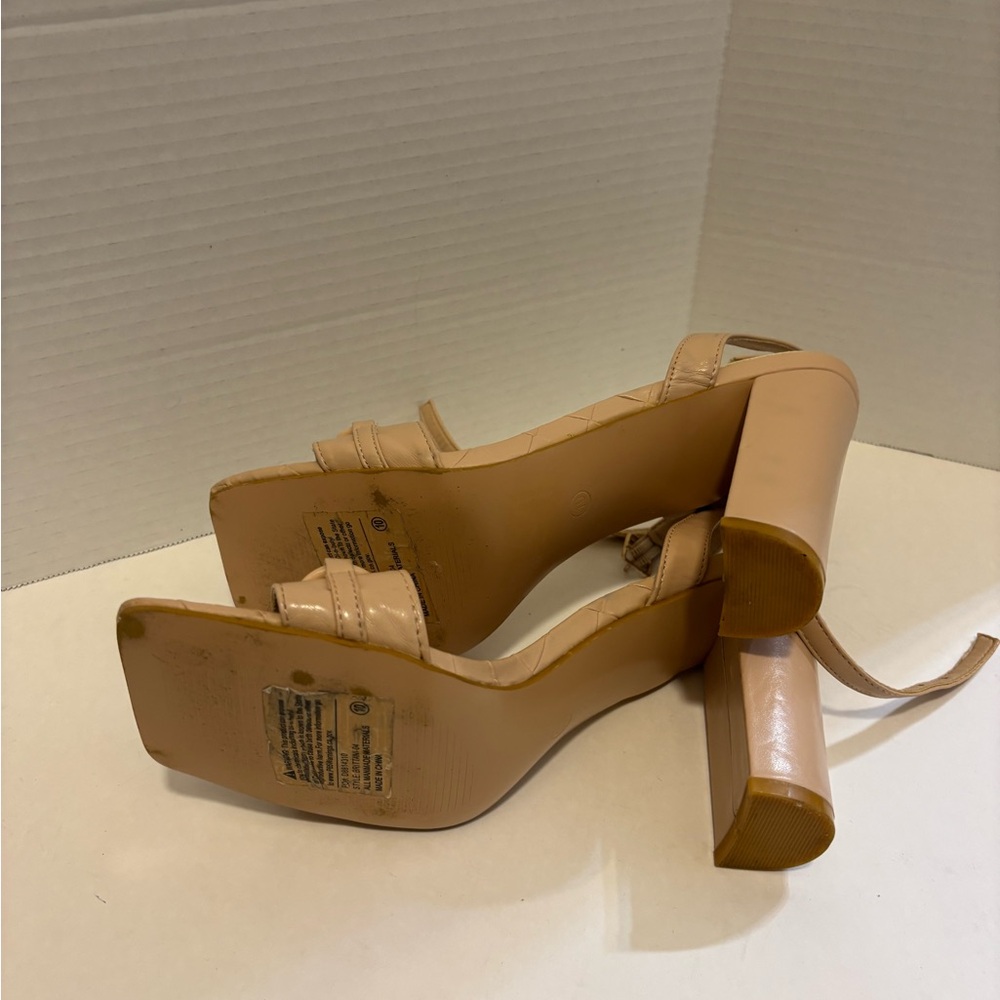 🔵Elegant Tan Block Heel Sandals - Picture 13 of 15